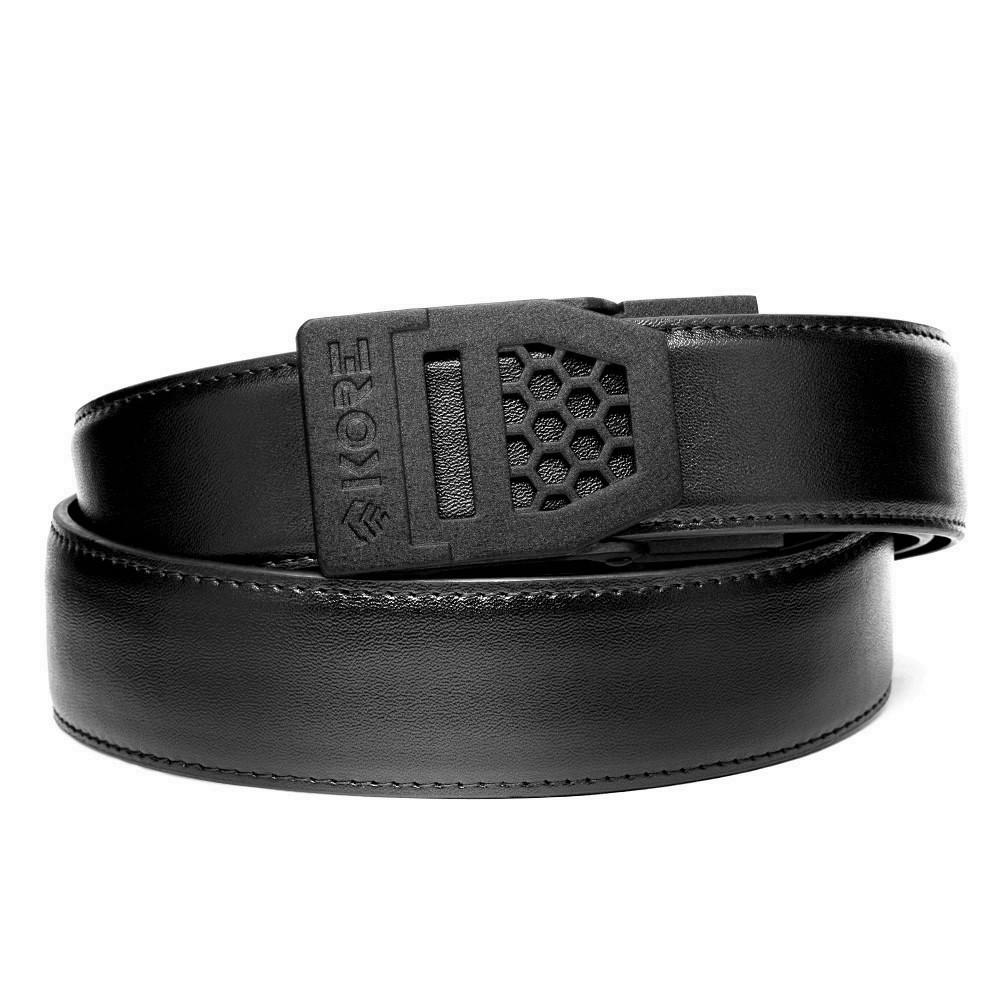 X SERIES BUCKLE | BLACK LEATHER GUN BELT 1.5